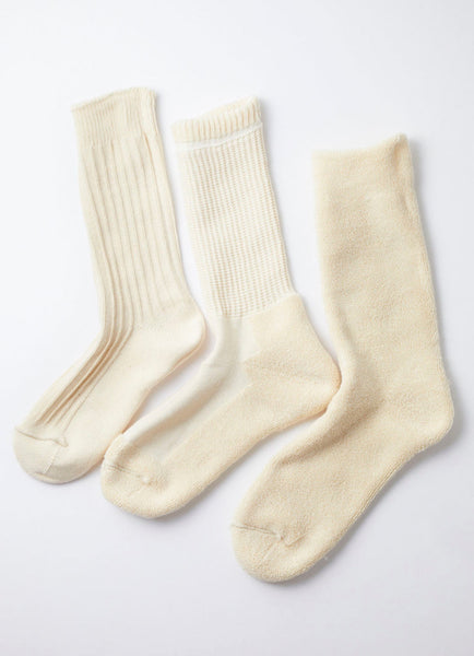 ROTOTO ORGANIC DAILY 3 PACK CREW SOCKS
