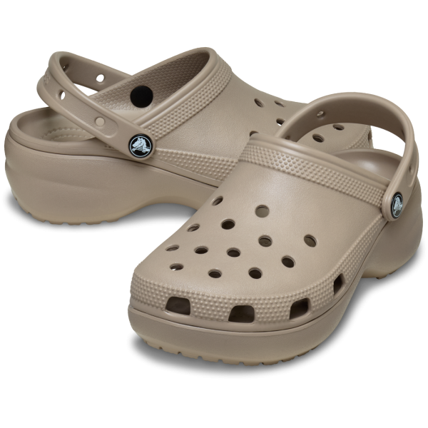 CROCS CLASSIC PLATFORM CLOG (TAUPE)