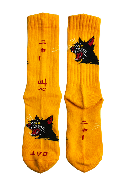 ching & co. "BLACK CAT -yellow- " Socks