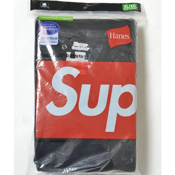 SUPREME / HANES TAGLESS TEES (3 PACK) (BLACK)