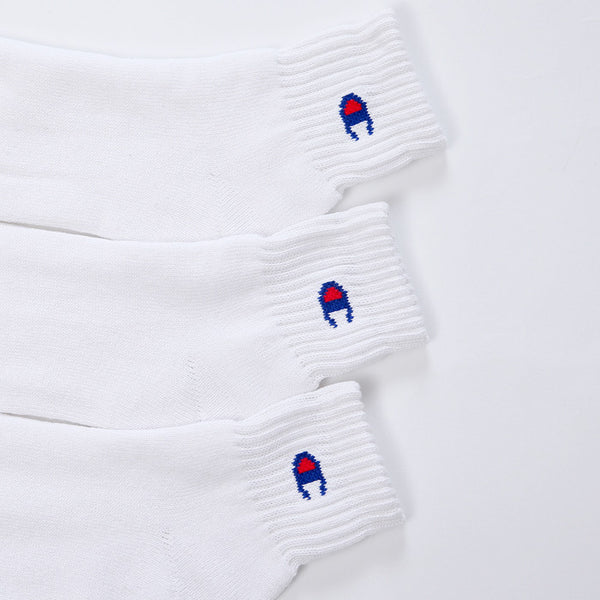 Champion 3-Pack Short Crew Socks - WHITE