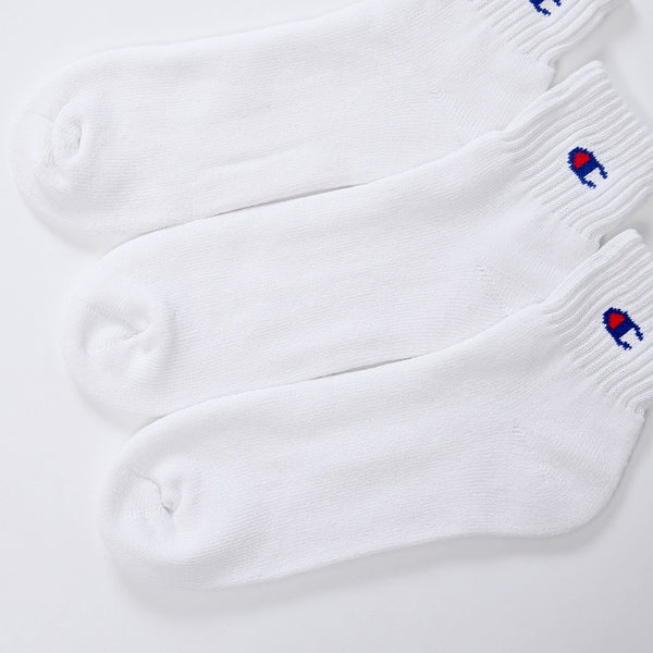 Champion 3-Pack Short Crew Socks - WHITE